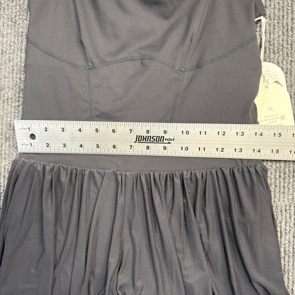 NWT Blogilates Barre Romper MEDIUM Jet Black Activewear Skirt Bodysuit Pockets - Picture 10 of 13